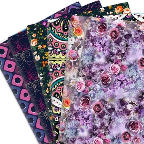 50*145cm Flower Floral 100% Pure Cotton Polyester Cotton Material Patchwork Sewing Fabrics Quilt Needlework DIY Cloth