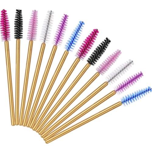 50Pcs Disposable Eyelashes Brush Eyebrow Brush Mascara Wands Applicator Spoolers Makeup Cosmetic Brushes Eyelash Extension