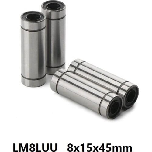 500pcs/lot LM8LUU 8mm linear ball bearing bush bushing for 3d printer cnc parts 8x15x45mm 45mm long type LM8UU