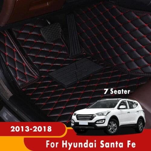 Car Floor Mats For Hyundai Santa Fe 2018 2017 2016 2015 2014 2013 (7 seats) Carpets Auto Interiors Accessories Foot Pads