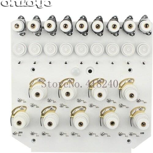 Computer Embroidery Machine Parts 9 Line Nine Thead Clamp Seat Assembly With Bottom Head Detection Alarm Box Beige White Black