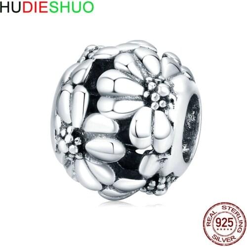 DIY jewelry accessories wholesale small daisy flowers vintage 925silver beads