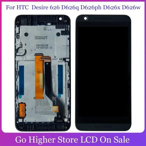 For HTC Desire 626 lcd D626q D626ph D626x D626w LCD Display Digitizer Screen Touch Panel Sensor Assembly with Frame