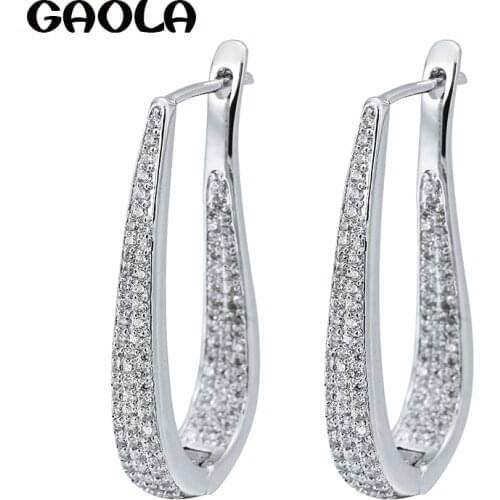 GAOLA New Clear Cubic Zircon Geometric Earrings Women Fashion Jewelry GLE9124