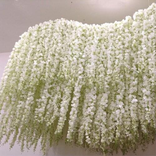 30cm-180cm Artificial Wisteria vine Rattan flowers for Wedding Arch party decoration white Hydrangea flowers String Garland