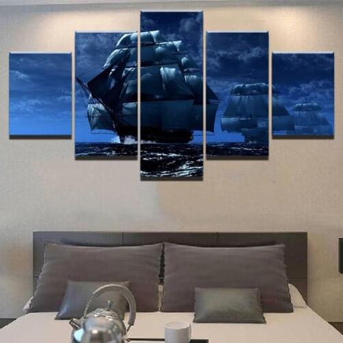 Full drill square/round 5d diy diamond painting"5 Pcs/set Ships Sailing On The Sea" 3d embroidery cross stitch wall art mosaic