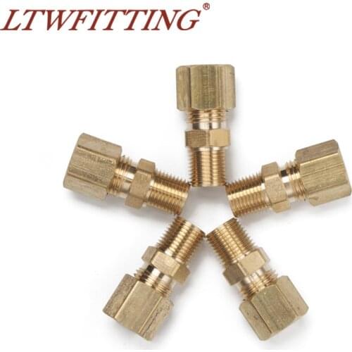 LTWFITTING Brass 1/4" OD x 1/8" Male BSPT Compression Connector Fitting