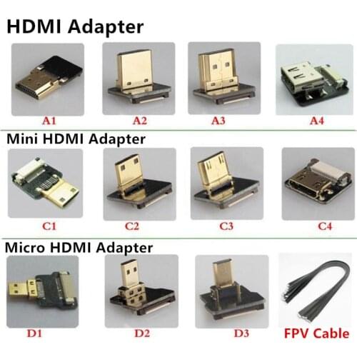 Micro HD-Mini HD-90 Degree Adapter 5cm-100cm FPC Ribbon Flat FPV HDMI-compatible Pitch 20pin For Multicopter Aerial Photography