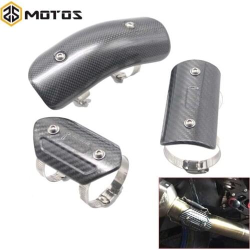 ZS MOTOS Motorcycle Exhaust Middle Mid Link Connecting Pipe Protector Heat Shield Cover Carbon Fiber TMAX530 CB400 CBR300 Z250