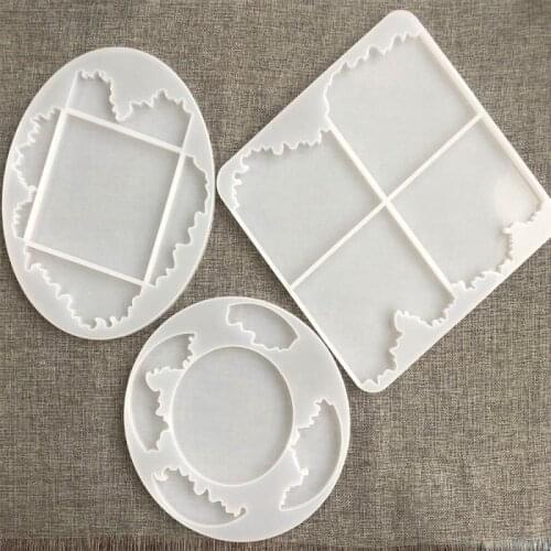 Irregular Ocean Waves Coaster Resin Casting Molds Silicone Epoxy Mould Jewelry Pendant Making Tool DIY Home Accessories