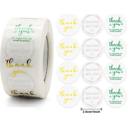 100-500pcs New Thank You Supporting My Business Seal Labels Turning One Favors Envelope Supplies Stationery Stickers 1inch