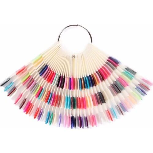 New Arrive 150Tips 3 Knots False Nail Art Tips Sets Sticks Board Nature Fan Shape Acrylic Display Tools Polish Gel Practice Tool