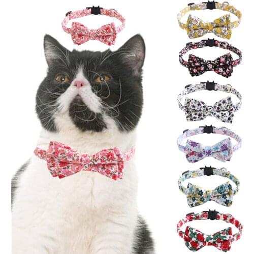 Kittens Japanese And Wind Butterfly Knot Snowflake Pet Collar Ddjustable Butte Adjustable Pet Necklace for Puppy Cat Supplies