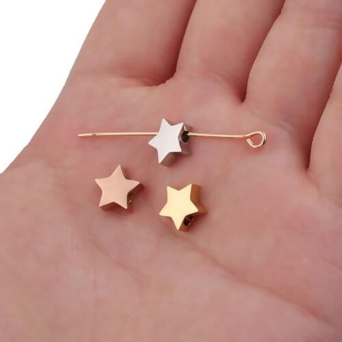 5pcs Stainless Steel Gold star lover Charms Jewelry Making Pendant Finding Accessories DIY Bracelet Necklace Choker Gift Girl