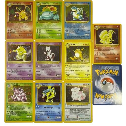 Pokemon 10 pieces + 1 piece DIY Pokemon collection card First generation flash memory card collection toy Gift