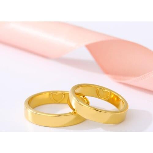 Simple Design Heart Rings For Women Metal Stainless Stell Geometry Circular Rings Gold Finger Ring Fashion Jewelry Bijoux Femme