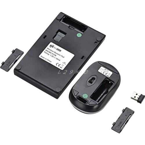 RF 2.4G Wireless Numeric Keypad Keyboard&Optical Mouse Combo For Desktop Laptop