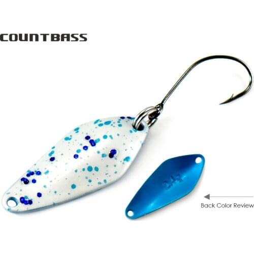 COUNTBASS Trout Fishing Spoons 2.4g 3/32oz Casting Metal Lure for Salmon Pike Bass Metal Brass Baits