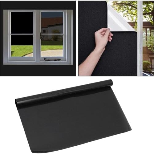 Removable 100% Light Blocking Static Total Blackout Window Film Privacy Room Darkening Window Tint Sticker