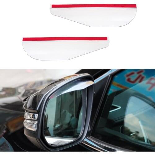 Senzeal 2pcs Car Rear View Mirror Rain Eyebrow Rain Protector Fit for Cars SUV Truck Black Transparent Car Mirror Rain Eyebrow