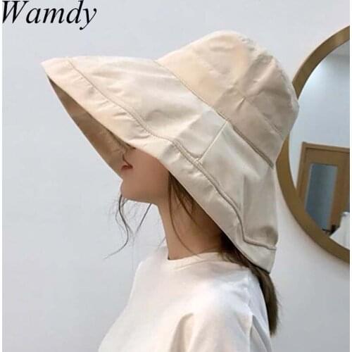 Fashion Summer Big Brim Sun Hat For Female Seaside Sun Protection UV Cap Japanese Wild Fisherman Hat Korean Version 2021 New