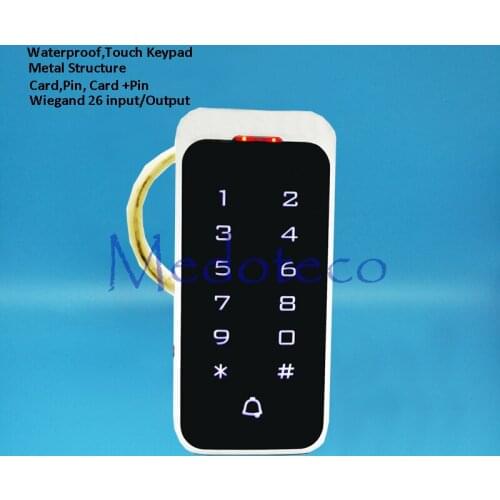 Waterproof Touch keypad 2000 Users Door RFID Access Control Keypad Metal Case Reader 125khz EM4100 ID Card Reader