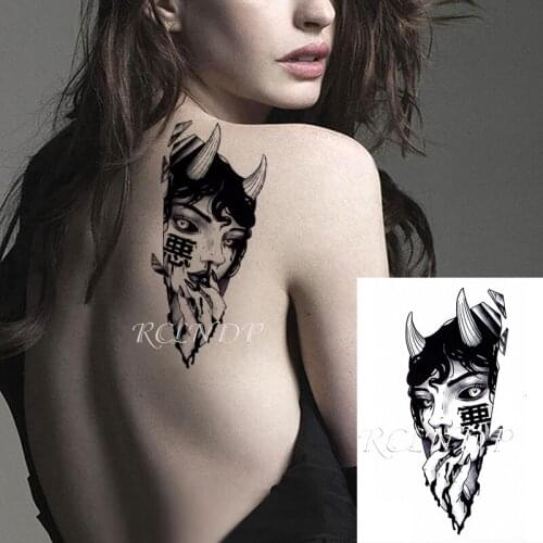 Waterproof Temporary Tattoo Sticker Sexy Girl Antler Chinese Word "e" Geometric Patterns Fake Tatto Flash Tatoo for Men Women