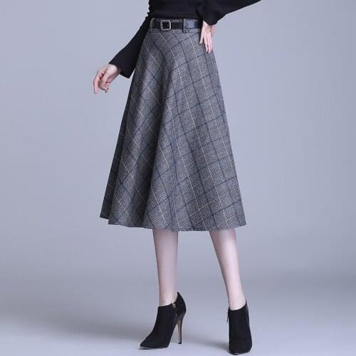High Quality Womens High Waist Office Skirt 2021 New Spring and Autumn Elegant Plaid Ladies Skirt Womens Professional Wear