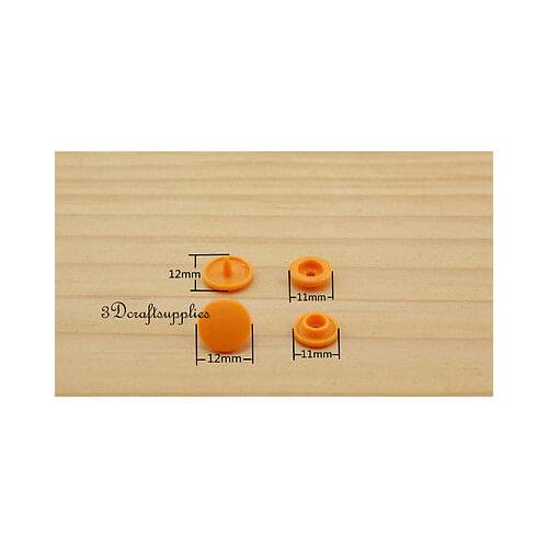 Snap fastener KAM Resin Plastic Snap Buttons copper 12 mm 100 sets orange AT1P