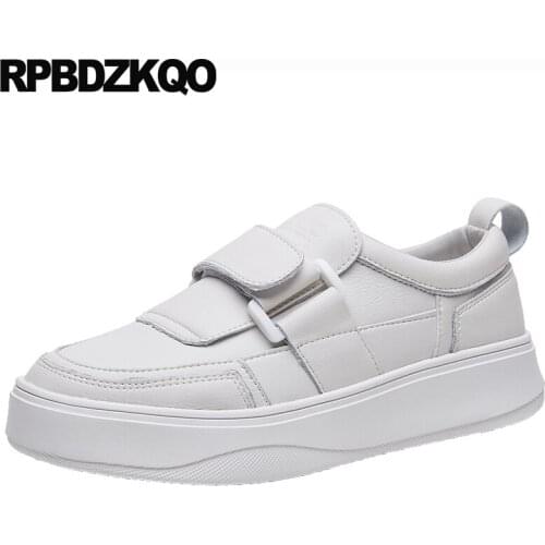 Trainers Hollow Out Thick Sole Flats Cowhide White High Quality Genuine Leather Women Elevator Sneakers Creepers Platform Shoes