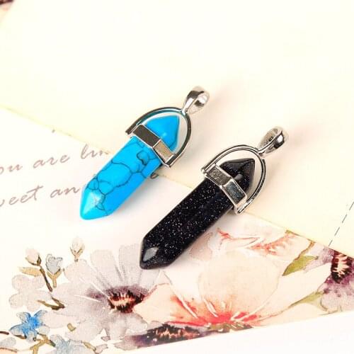 1PC delicate natural stones and minerals two pointed crystal points rose quartz Amethyst home decoration necklace party DIY gift