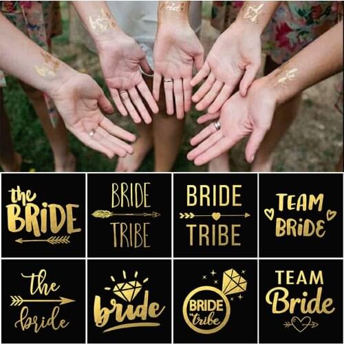 5pcs/lot Wedding Decoration Team Bride To Be Tattoo Sticker Bridal Bachelorette Party Hen Night Diy Decor Temporary Tattoo