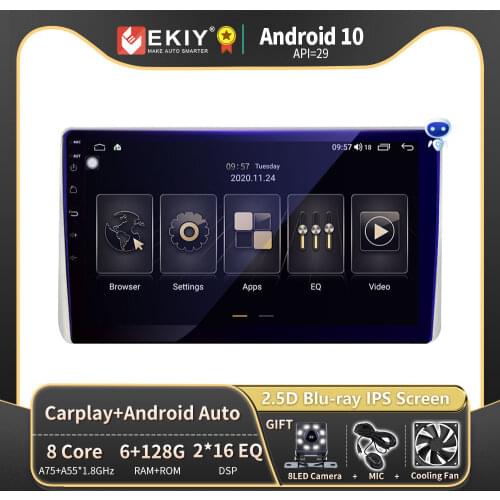 EKIY 6G 128G DSP For Nissan Almera N16 2000-2006 Android 10 Car Radio Mutimedia Blu-ray IPS Screen Navigation GPS Auto Carplay