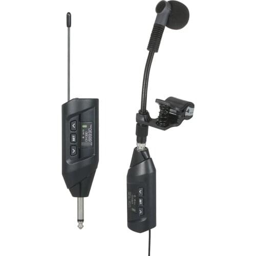 Baomic Saxophone Mic UHF Wireless Microphone System TFT Digital Display Clip-on Mic for Sax Trumpet Recording Live Performance