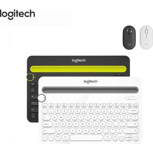 Logitech K480 Bluetooth Wireless Keyboard Mouse Set Multi-Device Keyboard with Phone Holder Slot for Windows Mac OS iOS Android
