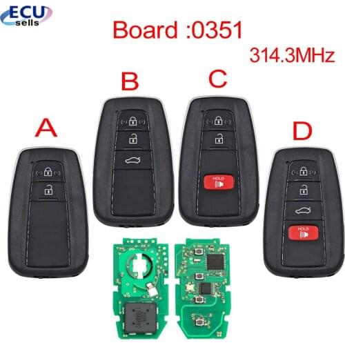 Keyless Smart Remote Key Fob 314.3MHz A9 Chip for Toyota Prius 2016 2017 2018 2019 231451-0351 FCCID: HYQ14FBC P/N: 89904-47530
