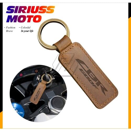 Motorcycle Keychain Cowhide Key Ring Case for Honda CBR600F CBR 600F Motorbike Key