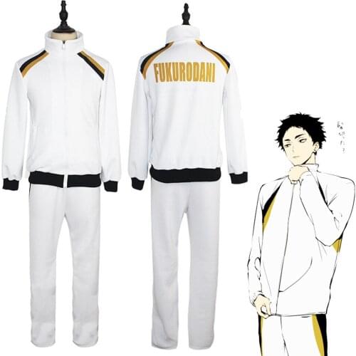 Haikyuu!! Fukurodani Academy Cosplay Costume Kotaro Bokuto Jacket+Pants Uniform Akaashi Keiji Jersey Volleyball Team Sportswear
