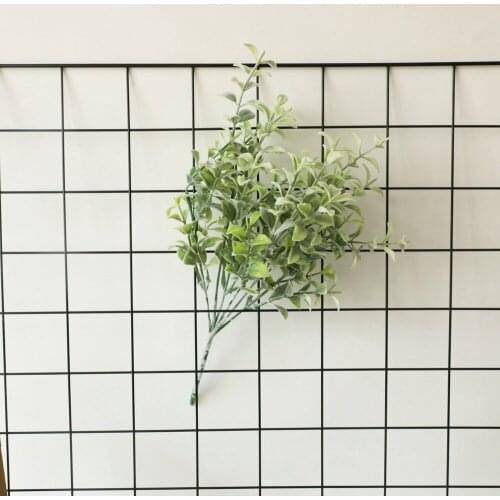 Artificial flowers plastic leaves white fuzzy powder hippocampus grass fake plants wedding home decoration arrangement accessory