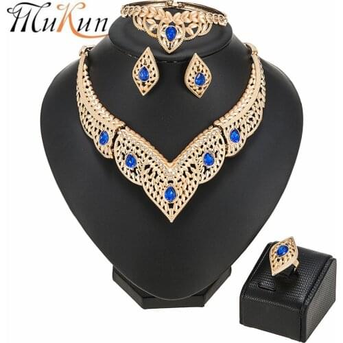 Wholesale fashion african Bridal Jewelry set Wholesale New Design women wedding jewelry set Dubai gold designer jewelry set