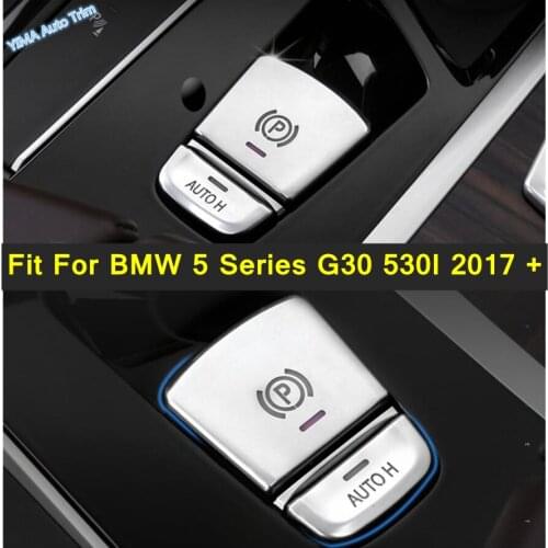 Lapetus Car Interior P Button Electronic Handbrake Frame Cover Trim ABS Fit For BMW 5 Series G30 530I 2017 - 2021 Accessories
