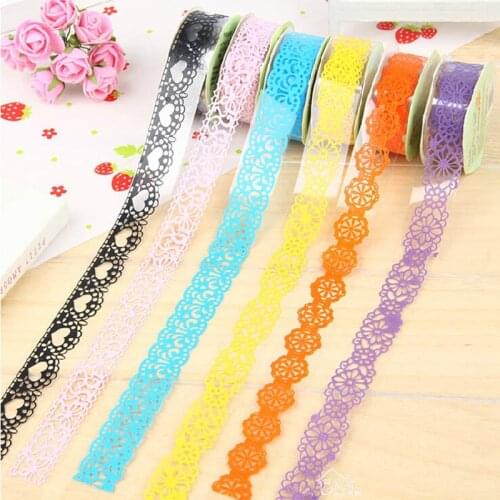 1.8CM*1M Lapices Cosas Kawaii Candy Color Lace Masking Tapes DIY Art Scrapbooking Diary Album Decoration Bullet Journal Stickers