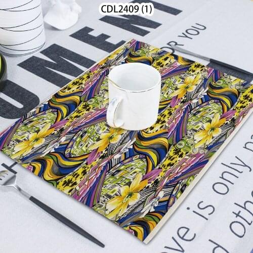 Vegetation Pattern Small Flower Printed Terry Cloth Home Decoration Table Mat Cloth Tea Coaster 42*32 Servilletas Tela Placemats