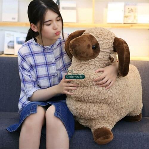 Dorimytrader cuddly soft animal goat plush toy big stuffed cartoon sheep doll pillow gift for children decoration 24inch 60cm