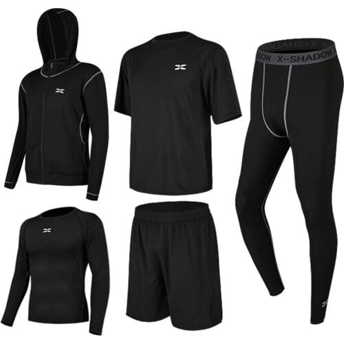 Mens Tracksuit Gym Fitness Compression Sports Suit Running Jogging Sport Wear Exercise Workout Tights Training Clothes Set