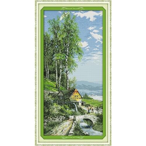 The Sky is High the Clouds are Pale Needlework Cross Stitch Kits 11CT Accurately Printed Embroidery DIY Handmade Wall Home Decor