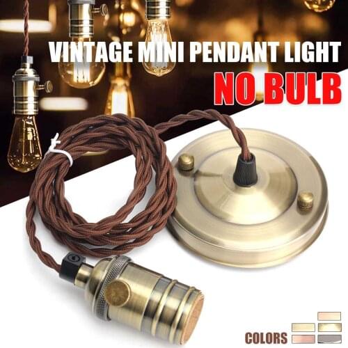 Newest E27/E26 2m Retro Vintage Edison Pendant Lamp Holder Copper Hanging Ceiling Rose Light Bulb Fixture With Sucker 110-240V