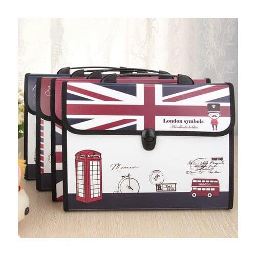 London Symbols Expanding File Folder A4 Paper Organizer Document Bag 13 Pockets Office Document Organizer A4 Bag