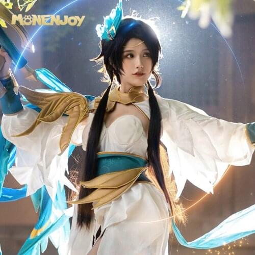 Monenjoy Honor of Kings Consort Yu Ji Cosplay Wig Skin Black Long Cos Hair