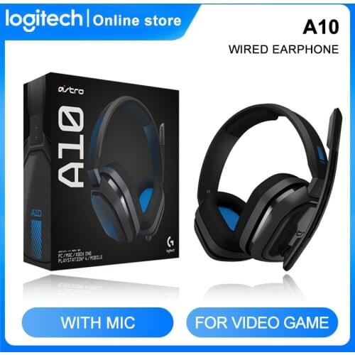 Logitech ASTRO A10 Wired Earphone Over-Ear Gaming Headphones Noise Cancellation with Folding Mute Mic For PlayStation 4,PS4, PC
